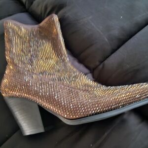 Elegant Gold Ankle Boots